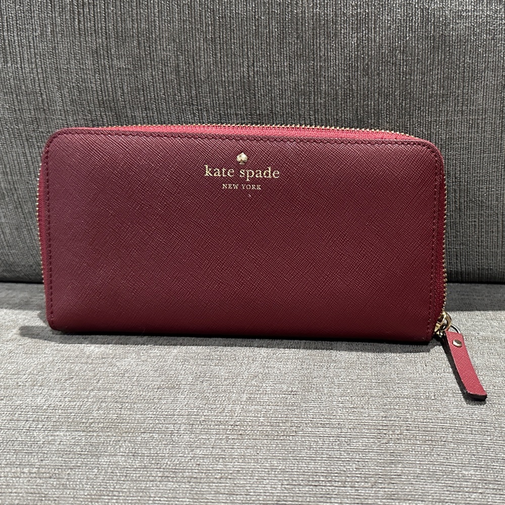 Kate Spade Burgundy Zip Wallet